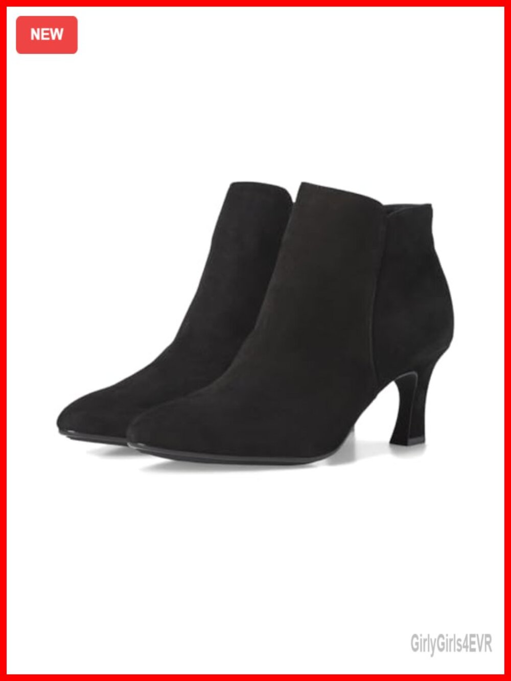 Waterproof Suede Pointed Toe Ankle Bootie with Inside Zipper